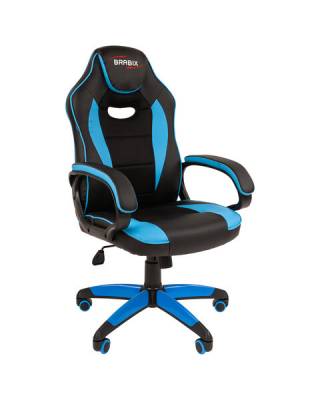 Кресло компьютерное  "Blaze GM-162", TW/экокожа, черное/голубое, 532578, 7083506