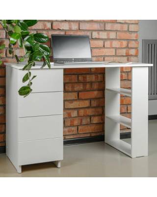 Стол письменный/компьютерный  "Scandi CD-016", 1100х500х750 мм, 4 ящика, белый, 641891, ЦБ013707-1