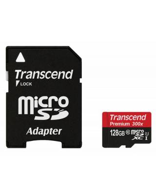 Флеш карта microSDXC 128Gb Class10 Transcend TS128GUSDU1 Premium + adapter