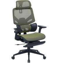 Кресло Cactus CS-CHR-MC01-LGN салатовый сет./эко.кожа с подголов. крестов. пластик подст.для ног
