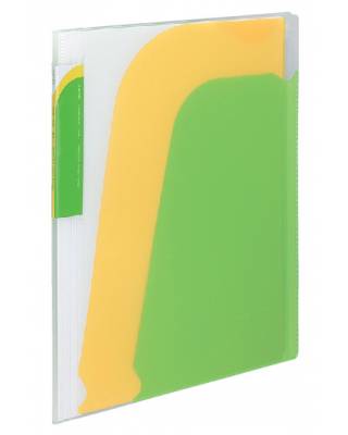 Папка-уголок Kokuyo Novita RA-N205LG 5 внутр.карман A4 карм.Zip заст. светло-зеленый/желтый