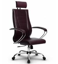 Эргономичное кресло руководителя Метта комплект 35 бордовая перфорированная кожа