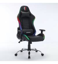 Кресло компьютерное  "Lumen GM-150 RGB", подсветка, две подушки, экокожа, черное, 532801