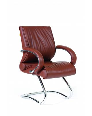 Офисное кресло Chairman 445 Россия кожа коричневая