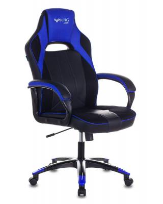 Кресло игровое геймерское Бюрократ VIKING 2 AERO BLUE черный/синий искусственная кожа