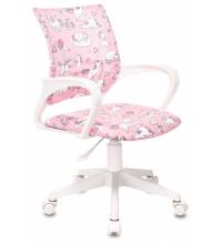 Кресло детское Бюрократ BUROKIDS 1 W розовый единороги крестов. пластик пластик белый