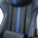 Кресло компьютерное  "GT Carbon GM-120", две подушки, экокожа, черное/синее, 531930. Фото товара с разных ракурсов.