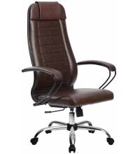 Кресло руководителя МЕТТА Комплект 28 Хром коричневое (перфорированная кожа)