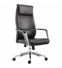 Кресло офисное  PREMIUM "Jazz EX-757", синхромеханизм, алюминий, экокожа, черное