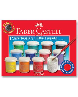 Гуашь Faber-Castell 160404 15мл 12 с блестками карт.коробка