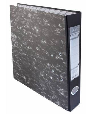 Регистратор картонный 355001-01 мраморный, BASIC, 50мм, с метал. окантовкой, карман на корешке, цв. 