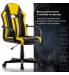 Кресло компьютерное  "Stripe GM-202", экокожа, черное/желтое, 532510. Фото товара с разных ракурсов.