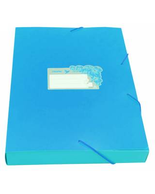 Папка-короб на резинке Бюрократ Tropic -TR520AZURE пластик 0.7мм корешок 40мм A4 голубой