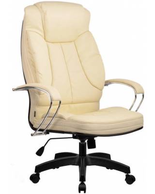 Кресло руководителя LK-12PL (Светло-бежевая перфорированная натуральная кожа) №720