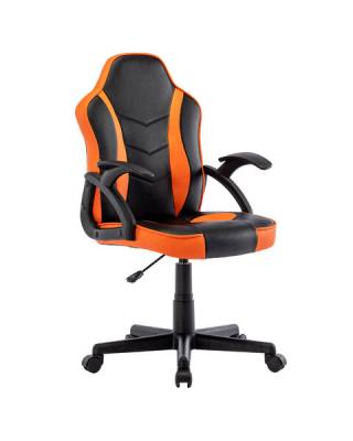 Кресло компьютерное  "Shark GM-203", экокожа, черное/оранжевое, 532513