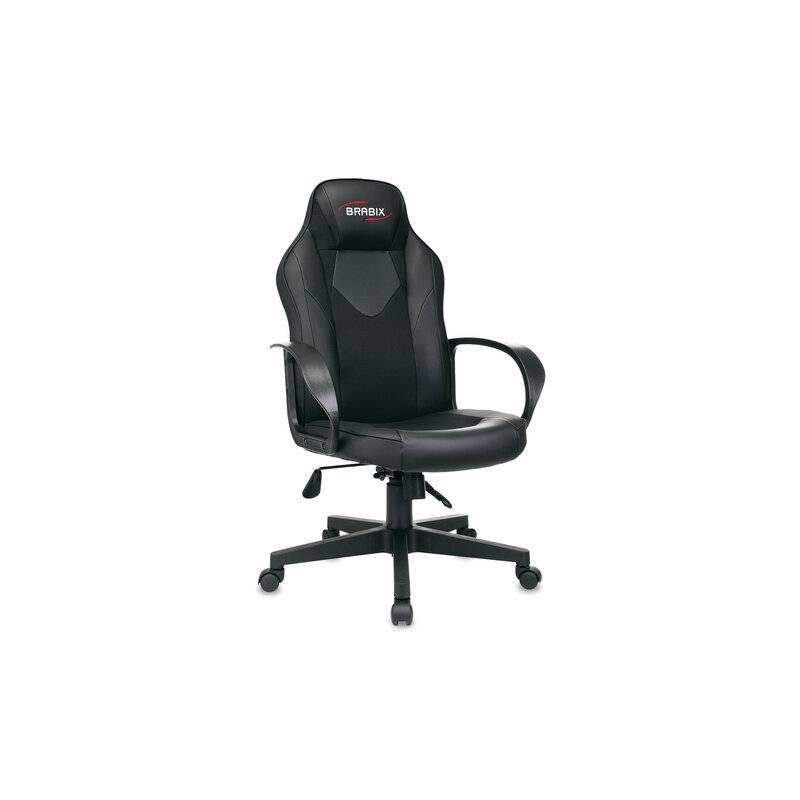 Кресло компьютерное  "Game GM-017", экокожа/ткань, черное, 532641, GM-017_532641 главное фото