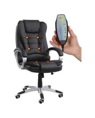 Кресло офисное  "Comfort MS-003", 6 массажных модулей, экокожа, черное