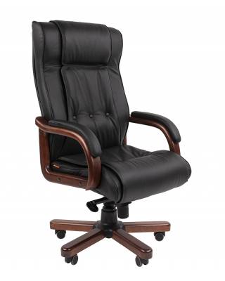 Кресло руководителя Chairman 653 (черная кожа)