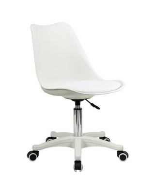 Кресло стул  "Eames MG-310 PL", пластик белый, экокожа белая, 532926