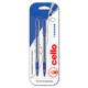 Ручка гелевая Cello TOP GEL 0.5мм синий индив. пакет с европодвесом. Фото товара с разных ракурсов.