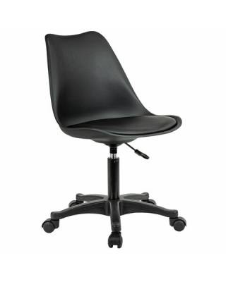 Кресло стул  "Eames MG-310 PL", пластик черный, экокожа черная, 532927 главное фото