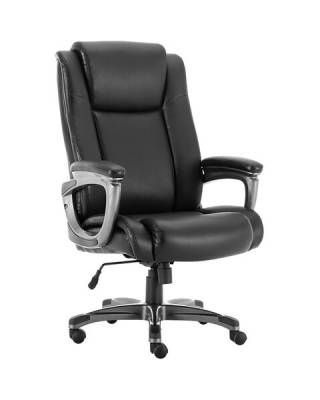 Кресло офисное  PREMIUM "Solid HD-005", НАГРУЗКА до 180 кг, рециклированная кожа, черное
