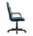 Кресло компьютерное  "Stripe GM-202", экокожа, черное/голубое, 532509. Фото товара с разных ракурсов.