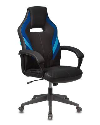 Кресло игровое Бюрократ VIKING 3 AERO BLUE черный/синий искусст.кожа/ткань главное фото