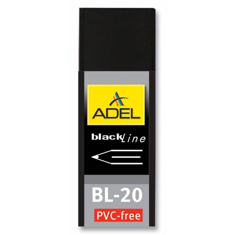 Ластик Adel BLACKLINE 227-0789-000 60x22x12мм каучук черный индивидуальная картонная упаковка + пленка главное фото