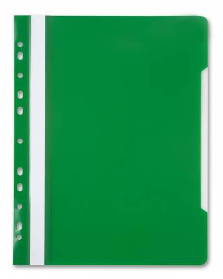 Папка-скоросшиватель Бюрократ -PS-P20GRN A4 прозрач.верх.лист боков.перф. пластик зеленый