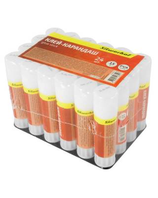 Клей-карандаш Silwerhof 431059-15 15гр ПВА термоусадочная упаковка (упак.:24шт)