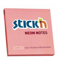 Блок самоклеящийся бумажный Stick`n 21166 76x76мм 100лист. 70г/м2 неон розовый