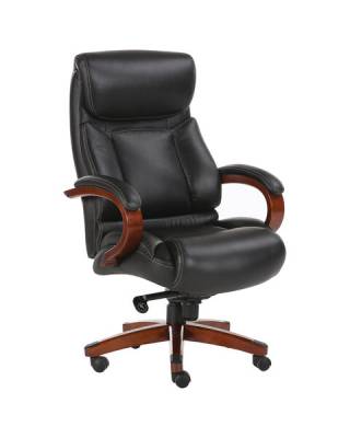Кресло из натуральной кожи  PREMIUM "Infinity EX-707", дерево, черное
