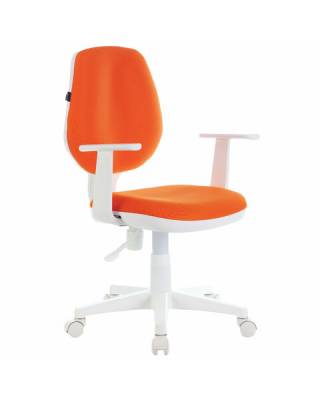 Кресло  "Fancy MG-201W", с подлокотниками, пластик белый, оранжевое, 532410, MG-201W_532410
