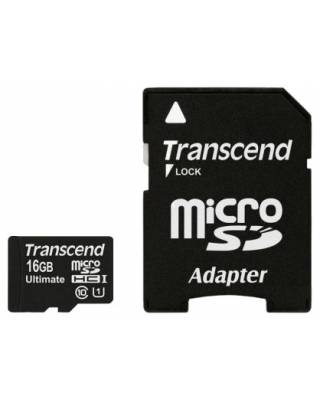 Флеш карта microSDHC 16Gb Class10 Transcend TS16GUSDHC10U1 Ultimate + adapter