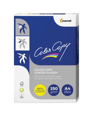 Бумага COLOR COPY GLOSSY, мелованная, глянцевая, А4, 250 г/м2, 250 л., для полноцветной лазерной печати, А++, Австрия, 139% (CIE