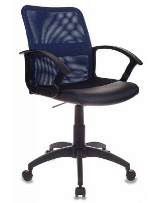 Кресло Бюрократ CH-590/BL/BLACK спинка сетка синий сиденье черный искусственная кожа
