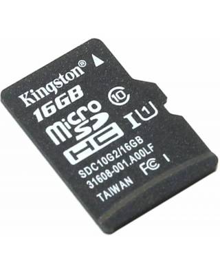 Флеш карта microSDHC 16Gb Class10 Kingston SDC10G2/16GBSP w/o adapter
