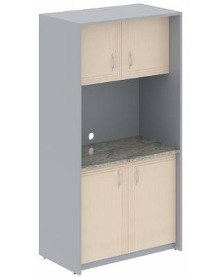 Шкаф для посуды SCB 120.2 Бук Тиара /Металлик 1030х600х2000 (фасады с T- образной фрезеровкой)