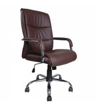 Кресло офисное  "Space EX-508", экокожа, хром, коричневое, 531164
