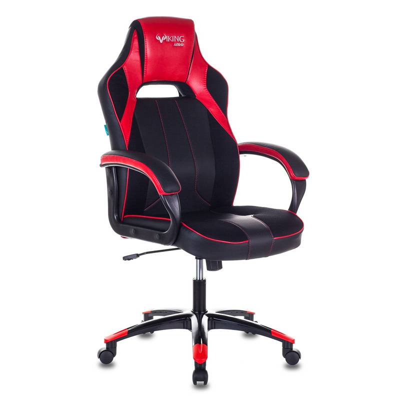Кресло игровое геймерское Бюрократ VIKING 2 AERO RED черный/красный искусственная кожа главное фото