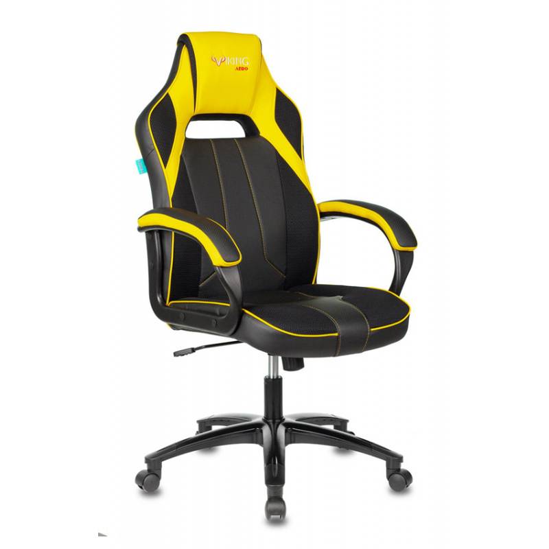 Кресло игровое геймерское Бюрократ VIKING 2 AERO YELLOW черный/желтый искусст.кожа/ткань главное фото
